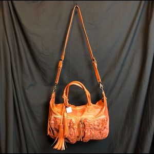 Frye Genuine Leather Satchel Crossbody Bag Brown. 
Satchel